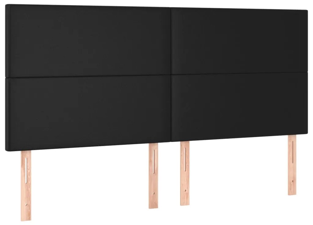 vidaXL Κεφαλάρια Κρεβατιού 4 τεμ.Μαύρα80 x 5 x 78/88 εκ.ΣυνθετικόΔέρμα