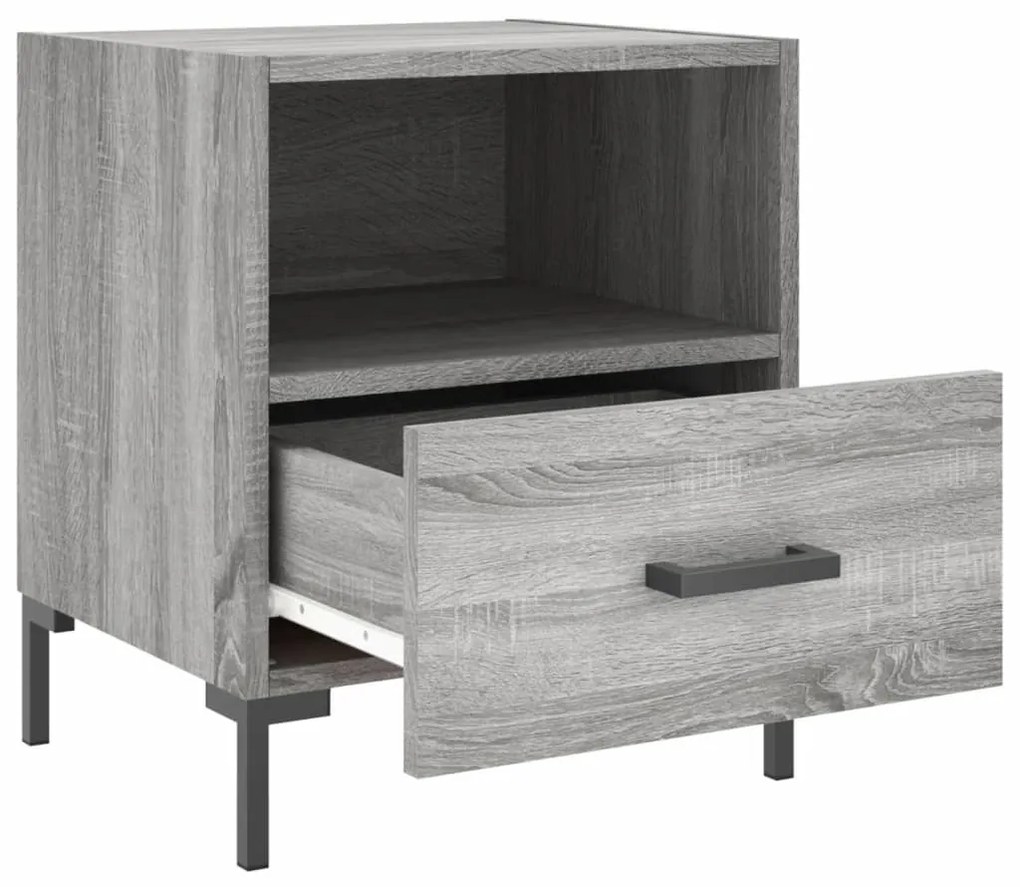 vidaXL Κομοδίνα 2 τεμ. Γκρι Sonoma 40 x 35 x 47,5 εκ. Επεξεργ. Ξύλο