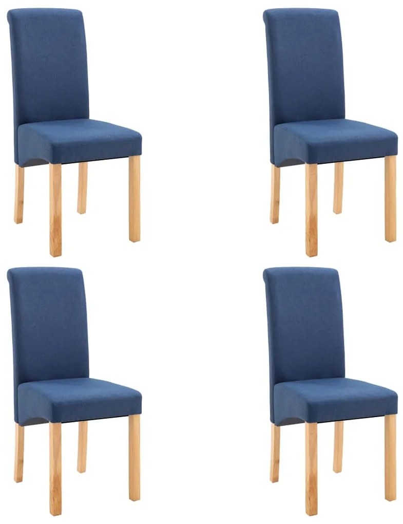 vidaXL Καρέκλες Τραπεζαρίας 4 τεμ. Μπλε Υφασμάτινες