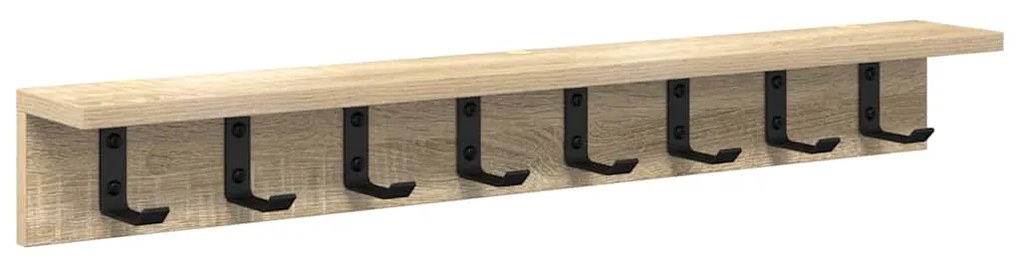 vidaXL Τοίχου Κρεμάστρα με ράφι Sonoma Δρυς 80 x 10.5 x 10.5 εκ