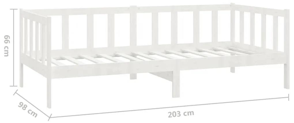 Καναπές Κρεβάτι με Συρτάρια 90 x 200 εκ. από Μασίφ Ξύλο Πεύκου - Λευκό