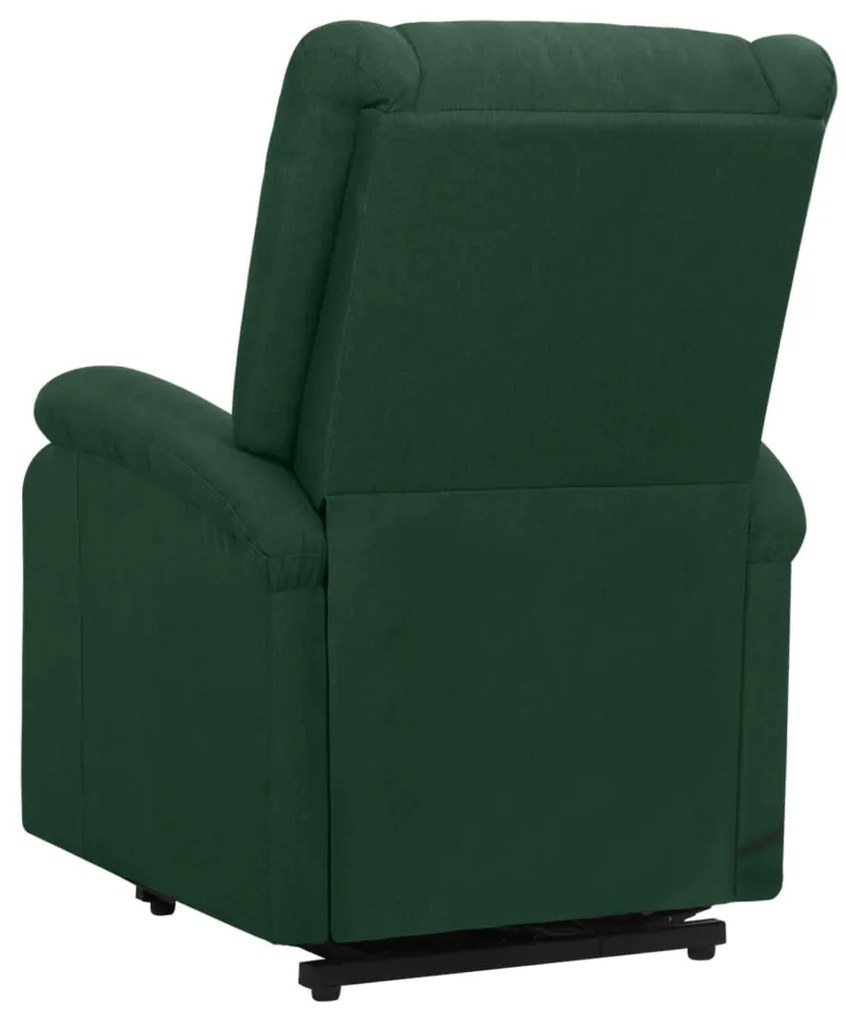 vidaXL Πολυθρόνα με Ανύψωση Σκούρο Πράσινη Υφασμάτινη
