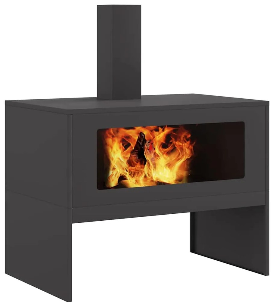 vidaXL Φωτιά Μαύρο 80 x 50 x 96 εκ. Κρύα έλαση από χάλυβα