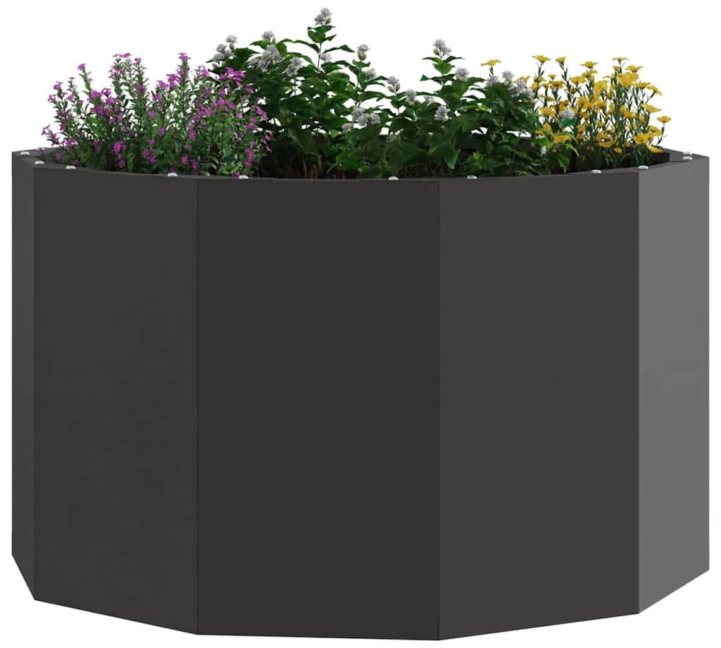 vidaXL Γλάστρα Μαύρο 60 x 60 x 35 cm Ατσάλι