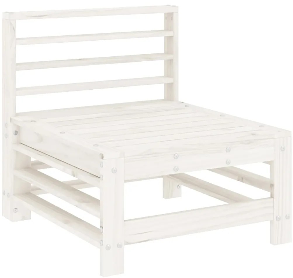 vidaXL Καναπέδες Κήπου Μεσαίοι 2 τεμ. Λευκοί από Μασίφ Ξύλο Πεύκου