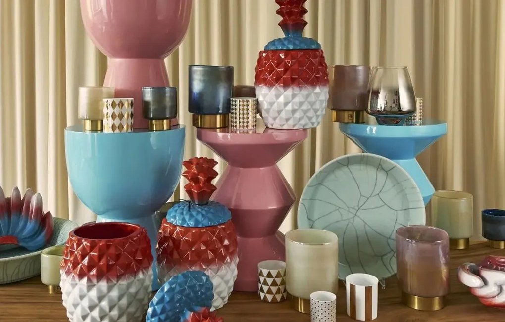 Tealight Holder POLS POTTEN σετ 4 τεμ σε διαφορετικά χρώμματα με μπρούντζινη λεπτομέρεια 140-225-051-051