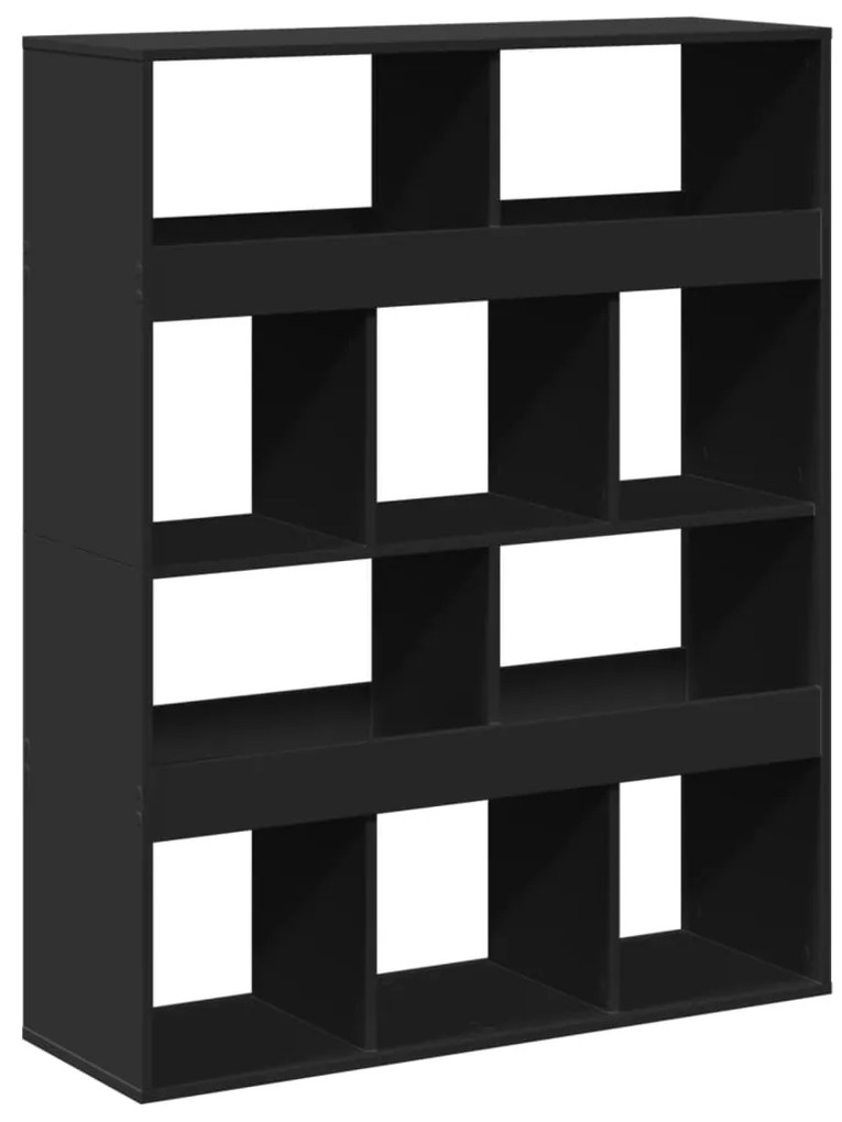vidaXL Βιβλιοθήκη/Διαχωριστικό Χώρου Μαύρη 100x33x125,5 εκ. Επεξ. Ξύλο
