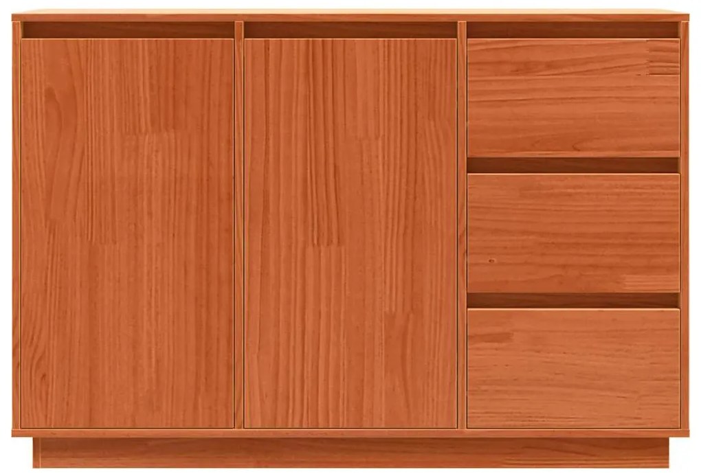 vidaXL Πλαϊνό γραφείο Καφέ 111 x 34 x 75 εκ. Μασίφ ξύλο πεύκου