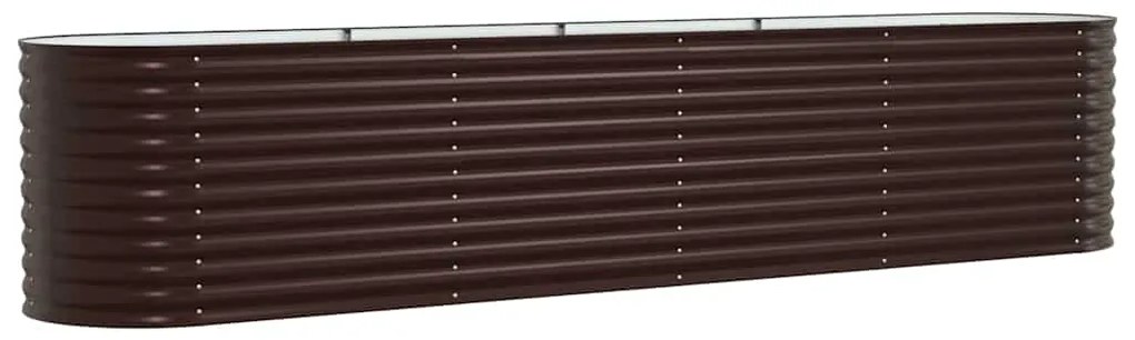 vidaXL Υπερυψωμένη Ζαρντινιέρα Καφέ 400 x 80 x 81 cm Ατσάλι