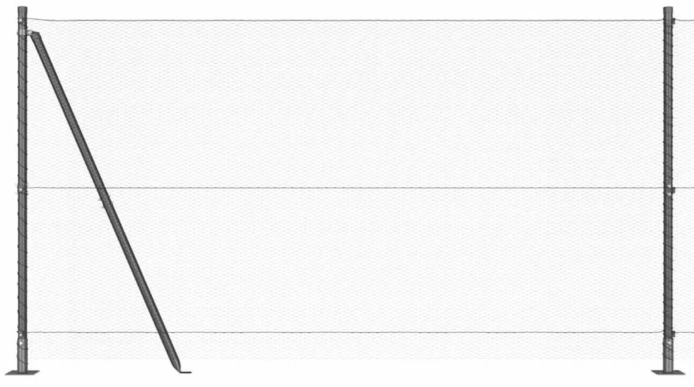 vidaXL Φράχτης με Στήλες. Γκρι 1.2 x 25 m Ατσάλι με επικάλυψη PVC