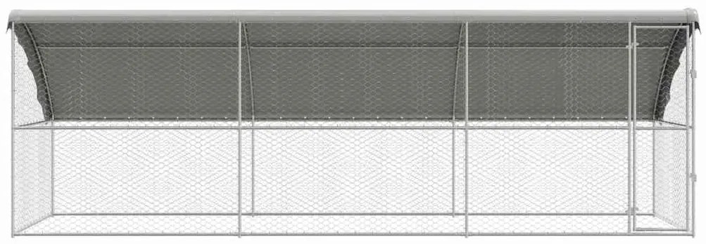 vidaXL Κλουβί Σκύλου με αποθήκευση 3 pcs Ασημί 6 x 2 x 2 m Ατσάλι