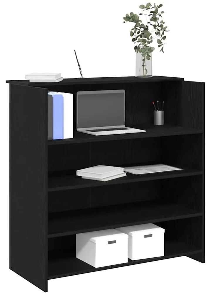 vidaXL Γραφείο υποδοχής Μαύρο Δρυς 100x50x103,5 εκ. Επεξεργασμένο Ξύλο
