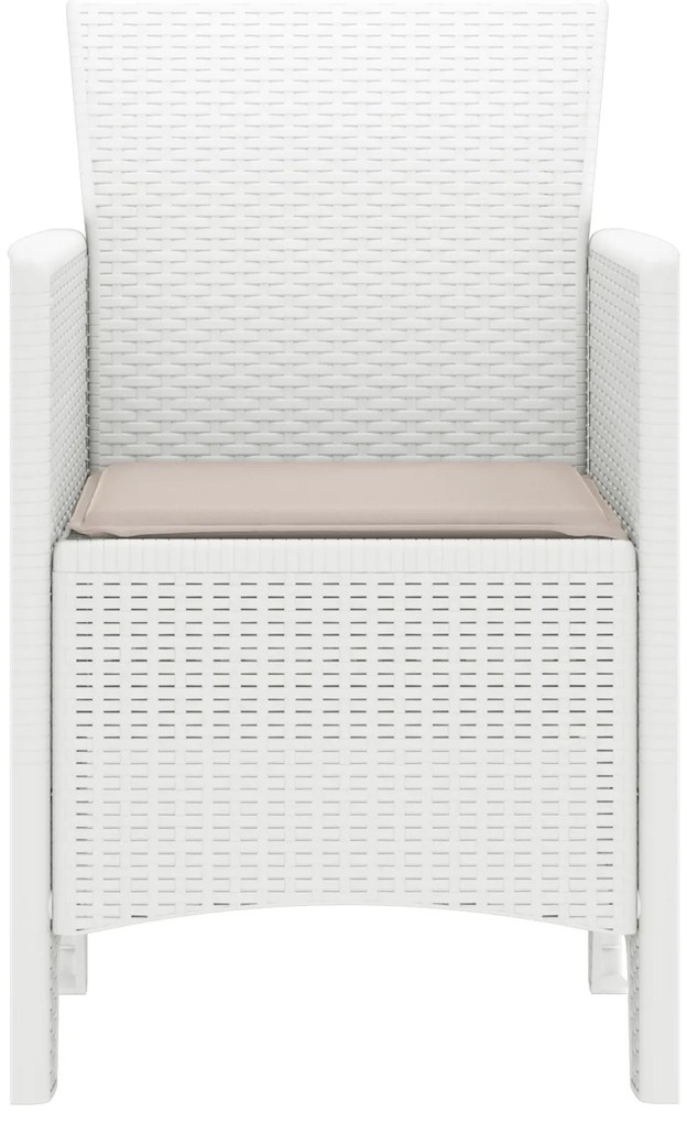 vidaXL Καρέκλες Κήπου με Μαξιλάρες 4 pcs Λευκό 53 x 49 x 85 εκ.
