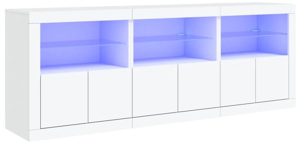 vidaXL Μπουφές με Φώτα LED Λευκός 181,5 x 37 x 67 εκ.