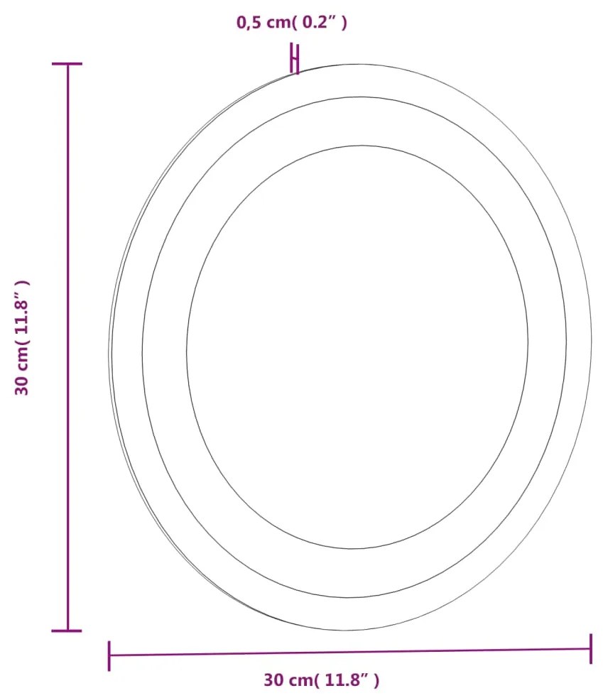 Καθρέφτης Μπάνιου LED Στρογγυλός 30 εκ. - Διαφανές