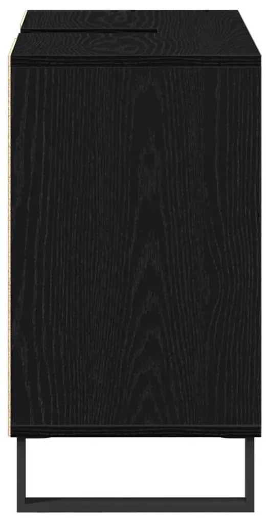 vidaXL Ντουλάπι Μπάνιου Μαύρο 80 x 33 x 60 εκ Επεξεργασμένο ξύλο