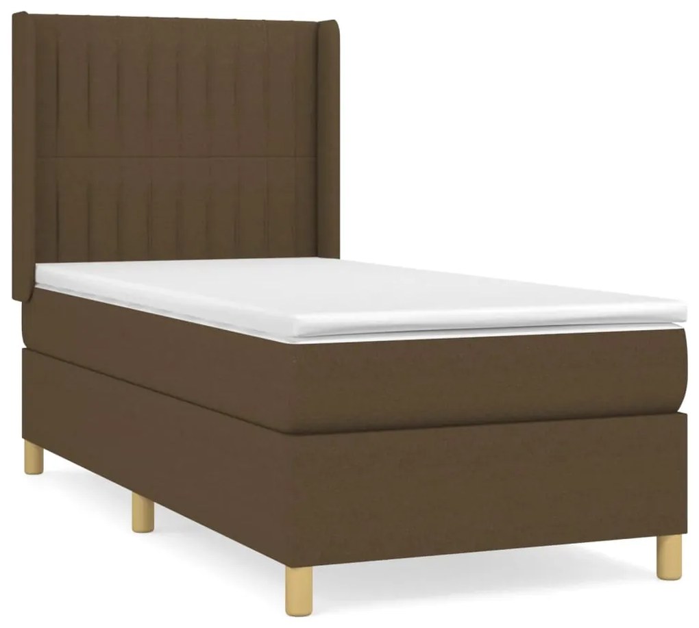 ΚΡΕΒΑΤΙ BOXSPRING ΜΕ ΣΤΡΩΜΑ ΣΚΟΥΡΟ ΚΑΦΕ 80X200 ΕΚ. ΥΦΑΣΜΑΤΙΝΟ 3132108