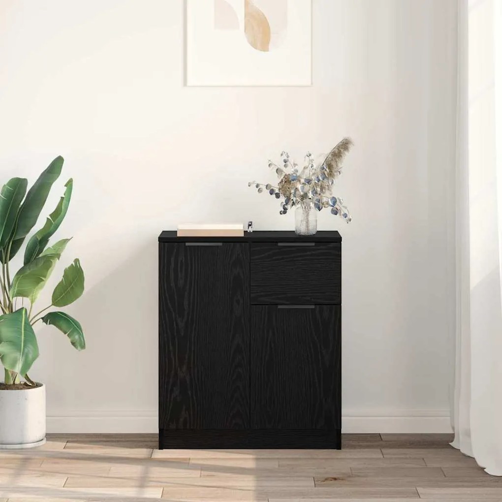 vidaXL Πλαϊνό γραφείο Μαύρη δρυς 60 x 30 x 70 εκ. Επεξεργασμένο ξύλο