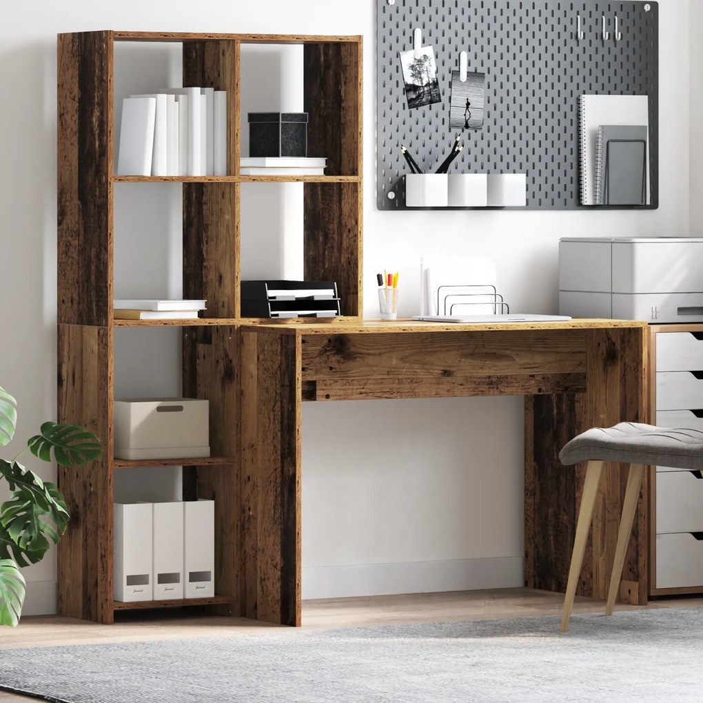 vidaXL Γραφείο Παλαιό ξύλο 138.5 x 55 x 143 εκ Επεξεργασμένο ξύλο