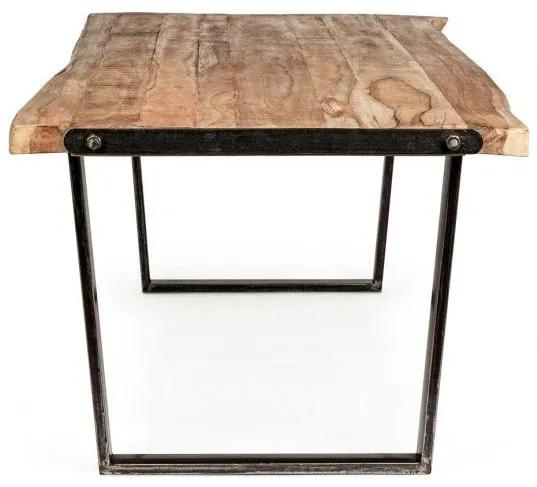 Τραπέζι Elmer Ξύλο-Μέταλλο Καφέ-Μαύρο 180X90Χ77 εκ.