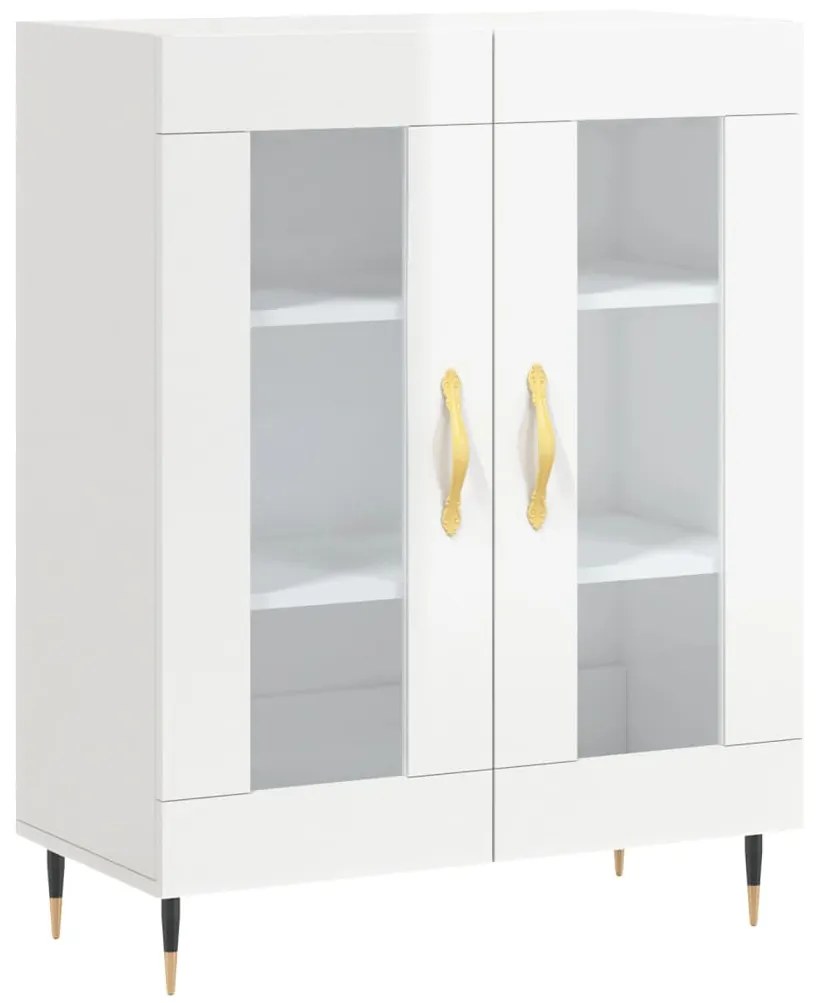 vidaXL Ντουλάπι Γυαλιστερό Λευκό 69,5x34x90 εκ. Επεξεργασμένο Ξύλο