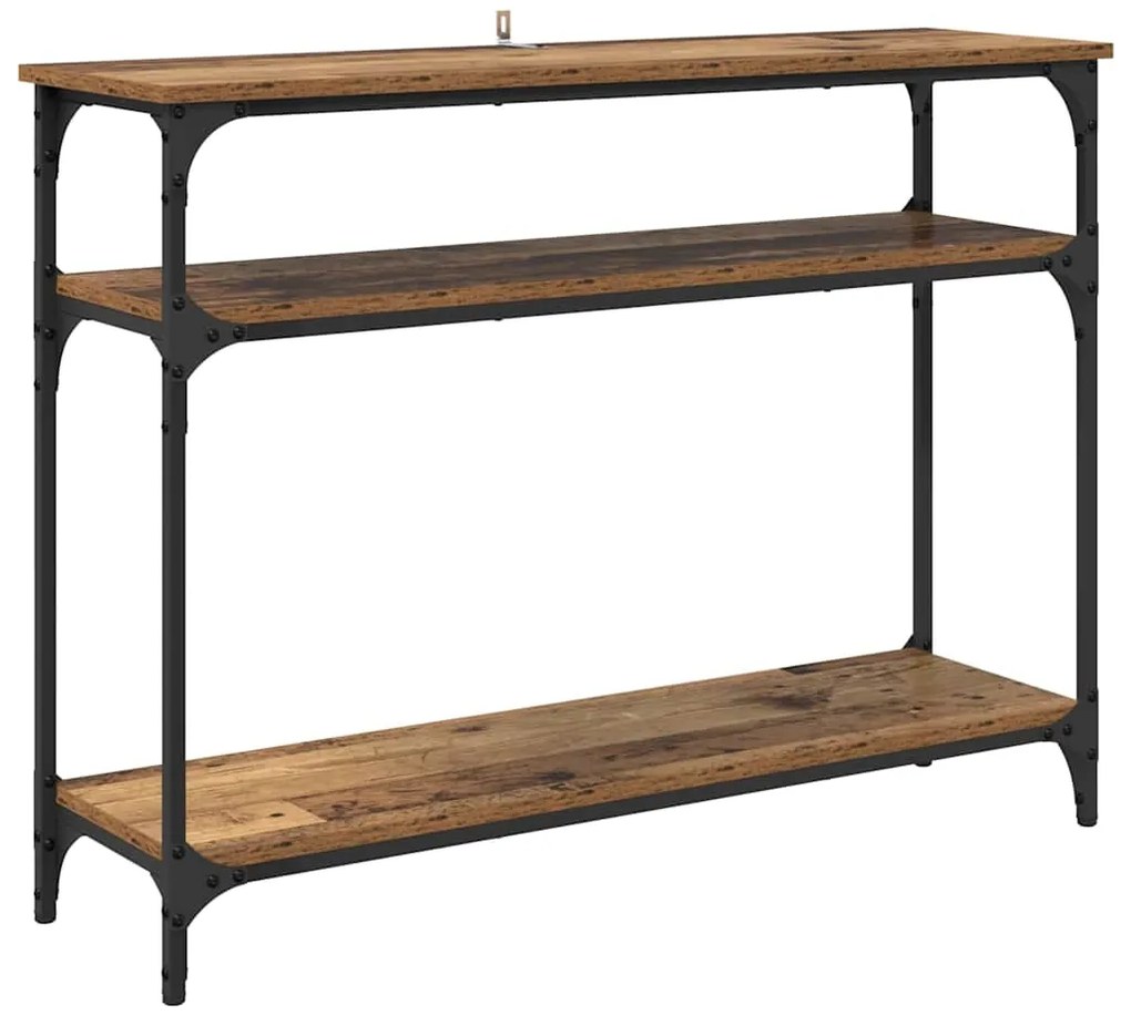 vidaXL Τραπέζι κονσόλας με ράφι Παλιό Ξύλο 100 x 29 x 75 εκ.