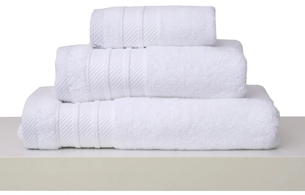 Πετσέτα Με Φάσα Soft White Anna Riska Σετ Πετσέτες 100% Βαμβάκι