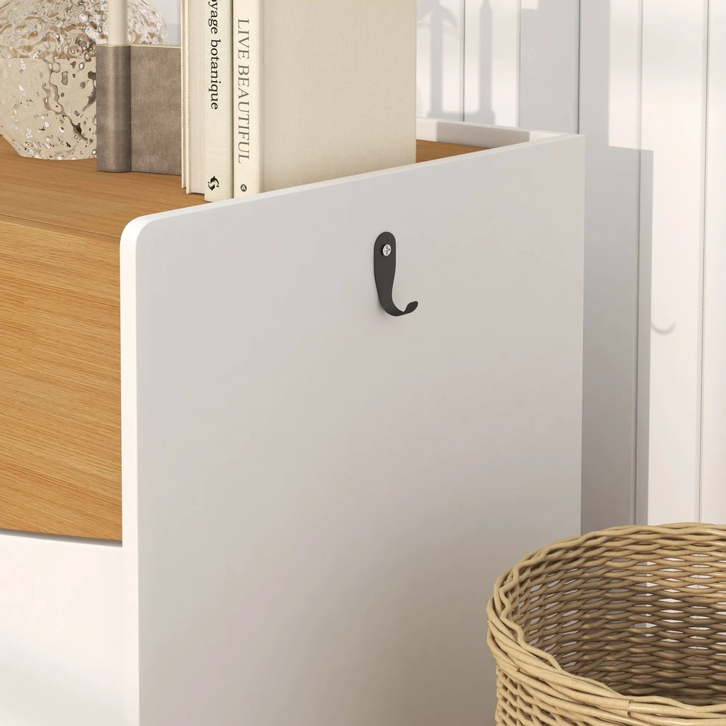 PawHut Έπιπλο Κρυψώνας για Γάτες, Συρταρωτό, Σχεδιασμός Ντουλαπιού, Δίσκος Απορριμμάτων, 78x50x51cm, Δρυς/Λευκό