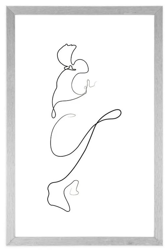 Αφίσα με πασπαρτού Ενδιαφέρουσες γραμμές - 40x60 white