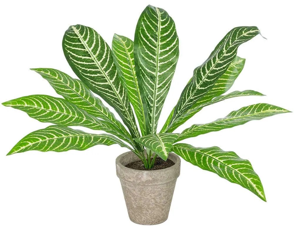 Τεχνητό Φυτό Σε Κασπώ Zebra 20906 Φ40x33cm Green-Brown GloboStar Polyethylene,Fabric