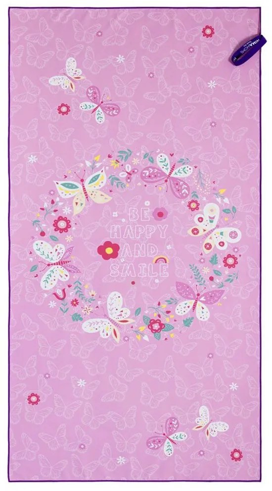 Πετσέτα Θαλάσσης Παιδική Be Happy Pink Nima Beach 70x140cm Microfiber
