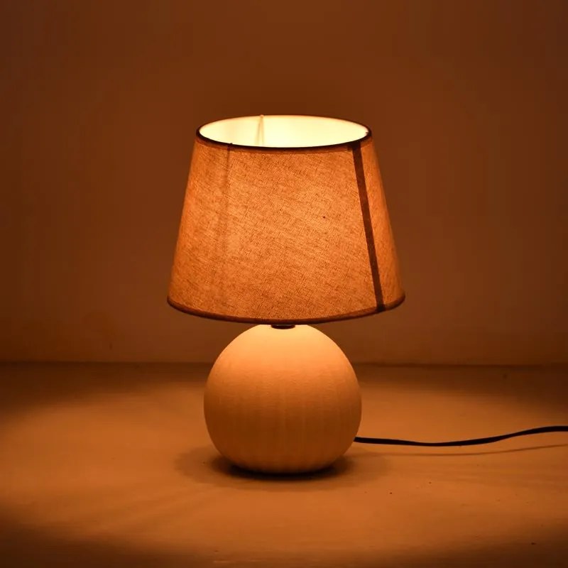 Επιτραπέζιο φωτιστικό Melanie Inart Ε14 κεραμικό σε μπεζ απόχρωση Φ22x30εκ 22x22x30 εκ.