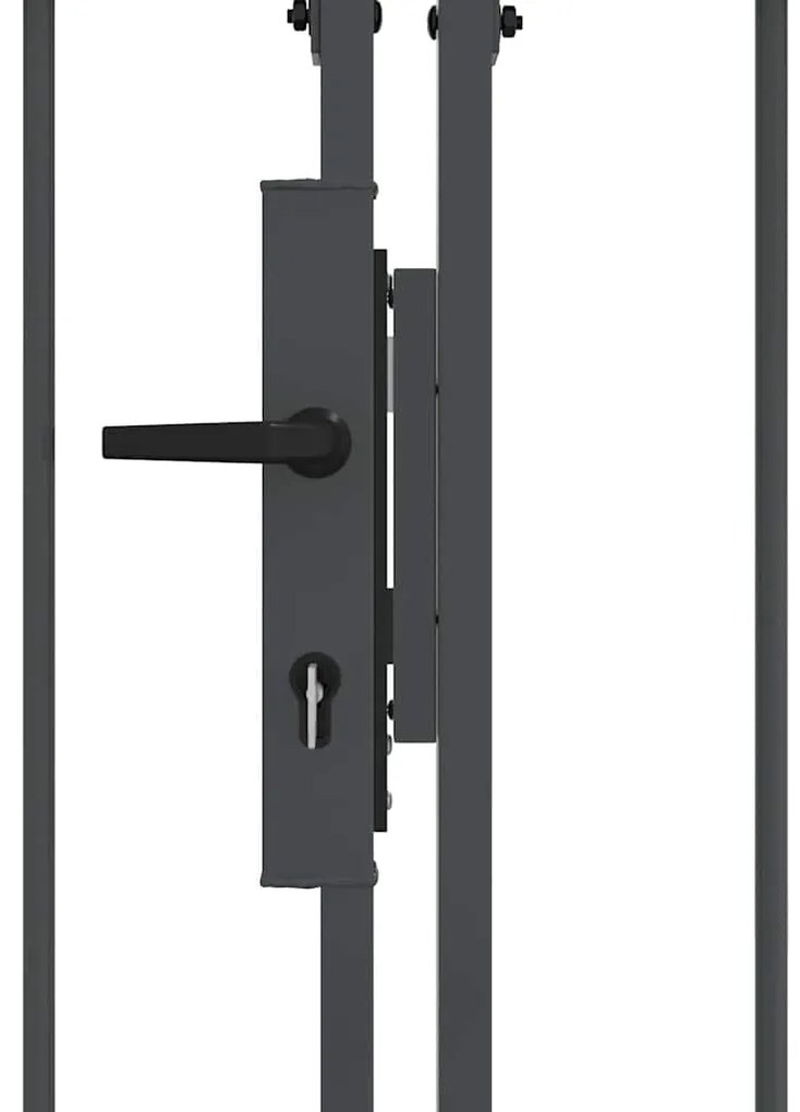 vidaXL Πύλη Κήπου με Καμπύλη Κορυφή Γκρι 500 x 75 cm Ατσάλι