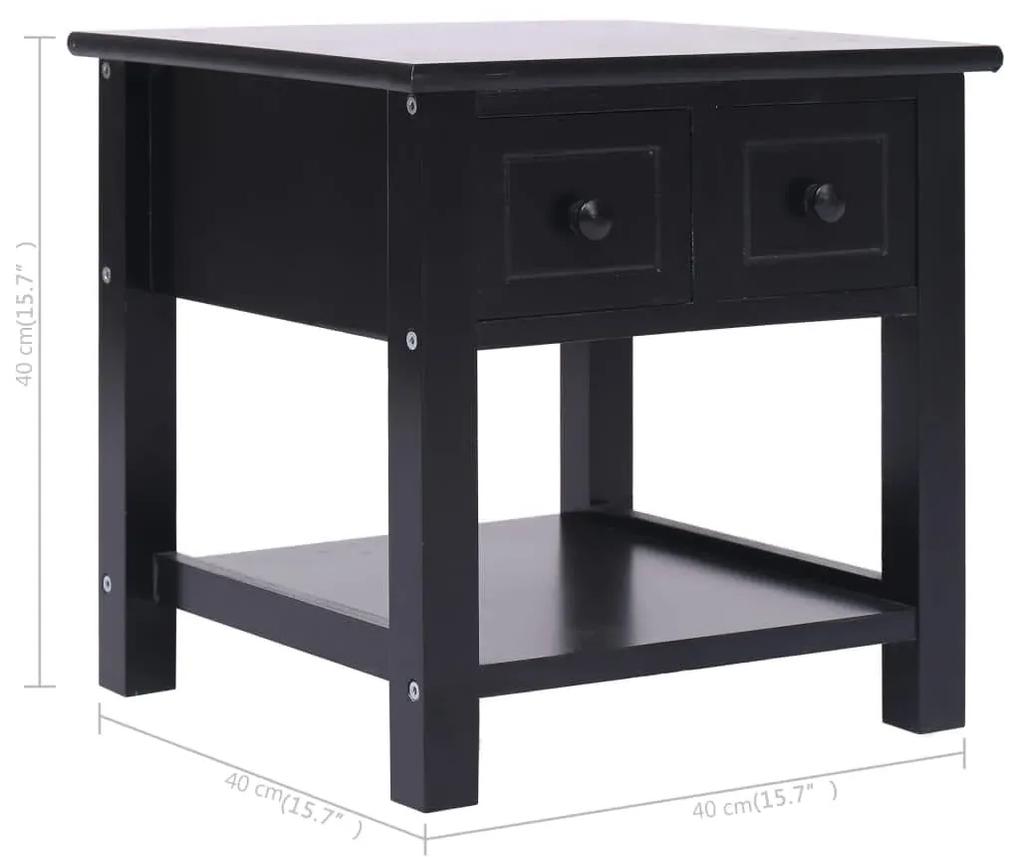 Τραπέζι Βοηθητικό Μαύρο 40 x 40 x 40 εκ. από Ξύλο Παυλώνιας - Μαύρο