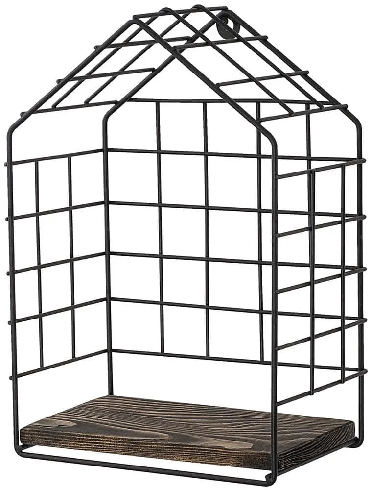 Ράφι Τοίχου Ranunculus 491CRT1125 27x15x37cm Walnut-Black