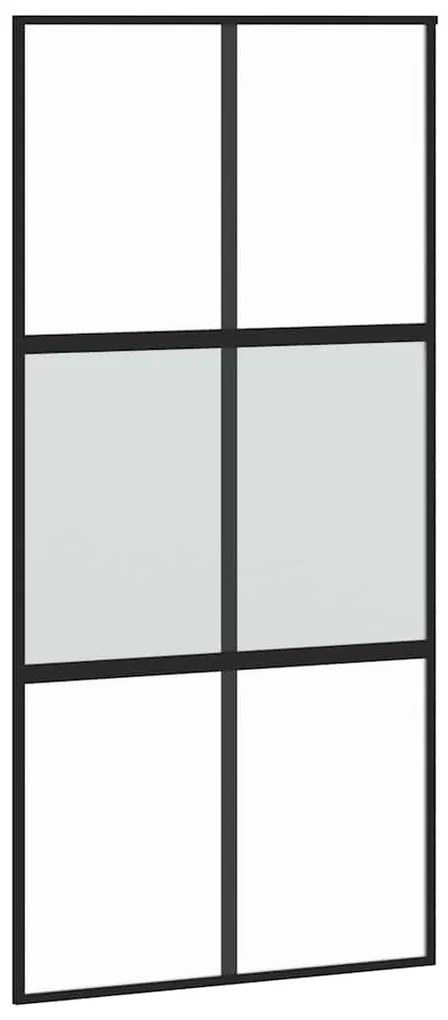 vidaXL Σετ συρόμενης πόρτας με υλικό μαύρο 102,5x205 cm