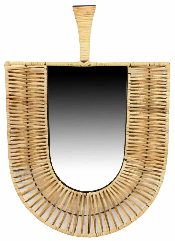 Τοίχο καθρέφτη DKD Home Decor Καφέ Φυσικό Χριστουγεννιάτικο αστέρι Τροπικό 50 x 2,5 x 72 cm 52 x 2,5 x 72 cm