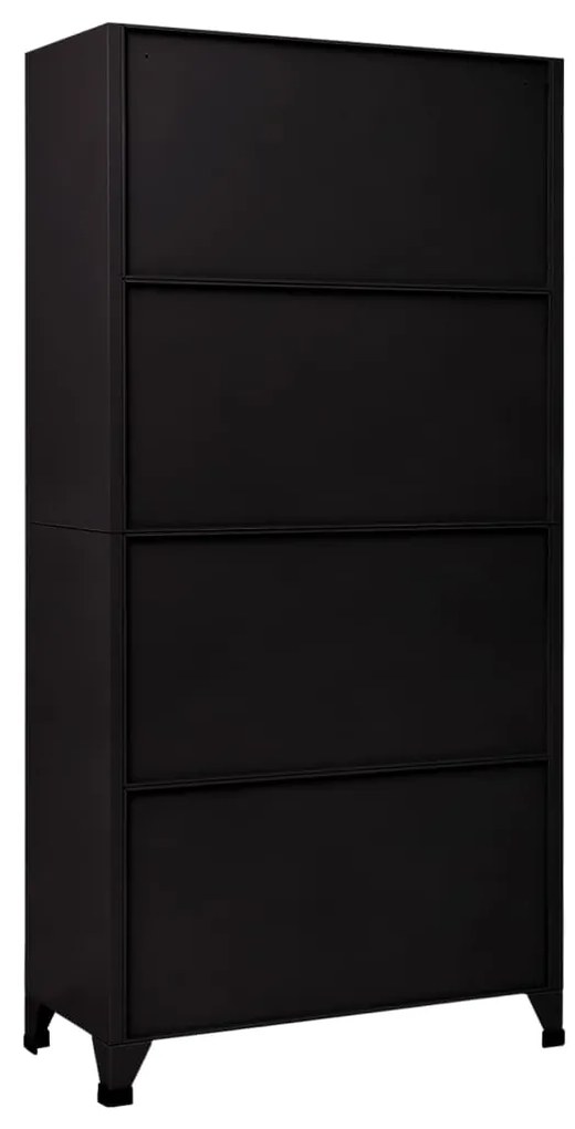 vidaXL Φοριαμός Μαύρος 90 x 45 x 180 εκ. Ατσάλινος