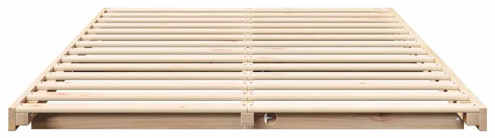 vidaXL Κρεβάτι δαπέδου Καφέ 120 x 200 cm Μασίφ ξύλο πεύκου