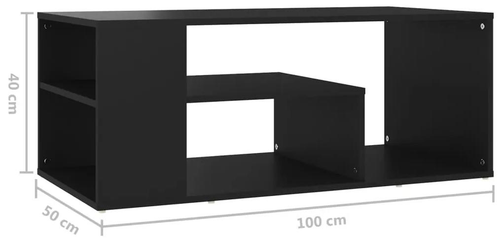 Τραπεζάκι Σαλονιού Μαύρο 100 x 50 x 40 εκ. από Μοριοσανίδα - Μαύρο