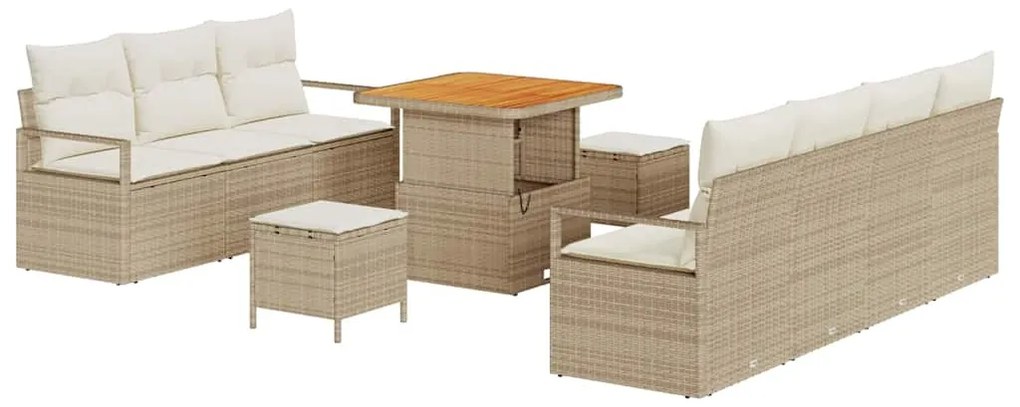 vidaXL Σετ Καναπέ Κήπου 10 pcs Μπεζ και Κρέμα 80 x 80 x 71 cm
