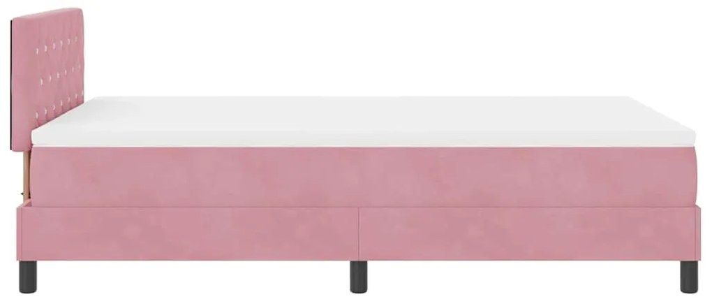 vidaXL Κρεβάτι με ελατήρια με στρώμα Ροζ 120 x 200 cm Βελούδο