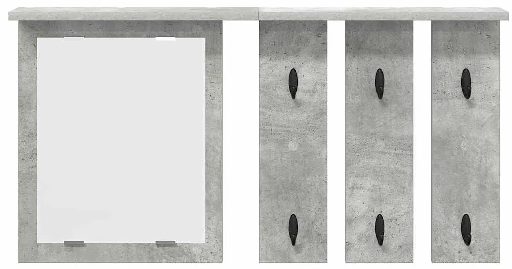 vidaXL Τοίχου Κρεμάστρα με ράφι Γκρι σκυροδέματος 85 x 10 x 45 εκ.