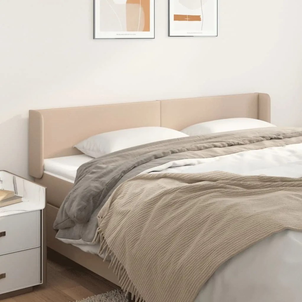 vidaXL Κεφαλάρι με Πτερύγια Καπουτσίνο 183x16x78/88εκ. Συνθετικό Δέρμα