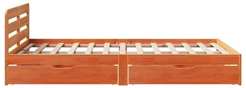 vidaXL Σκελετός Κρεβ. Χωρίς Στρώμα Καφέ Κεριού 150x200 εκ Μασίφ Πεύκο