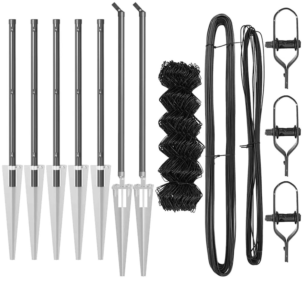 vidaXL Στύλος Περιφράξεων Γκρι 10 x 0,4 μ (60 x 60 χιλιοστά πλέγμα)