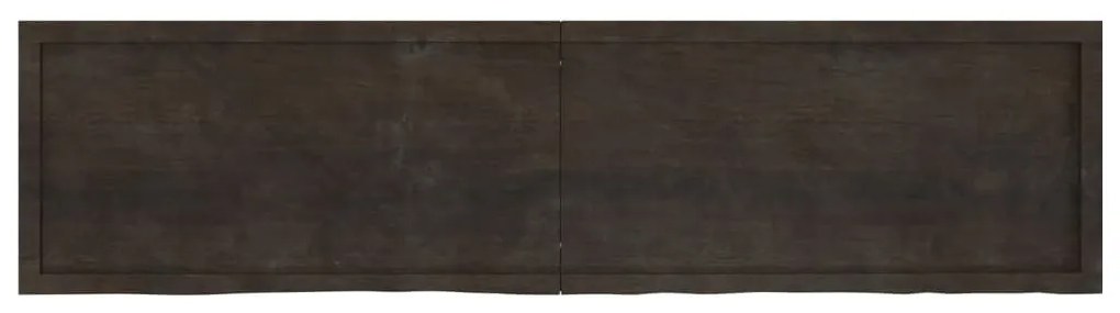 vidaXL Ράφι Τοίχου Σκούρο Καφέ 200x50x(2-6) εκ. Επεξ. Μασίφ Ξύλο Δρυός