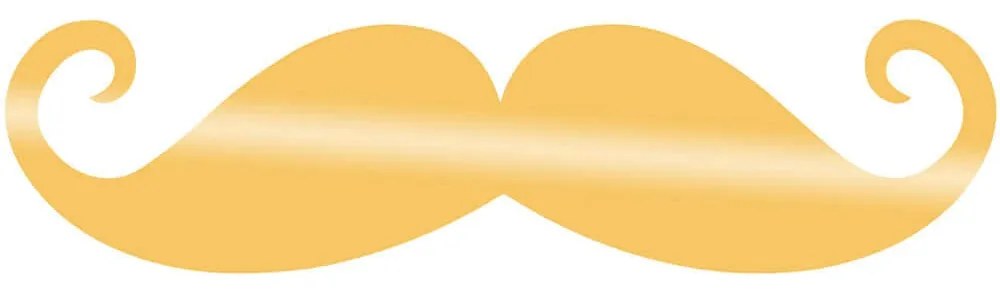 Διακοσμητικό Τοίχου Mustache 891TNL1331 59x14cm Gold Wallity Μέταλλο