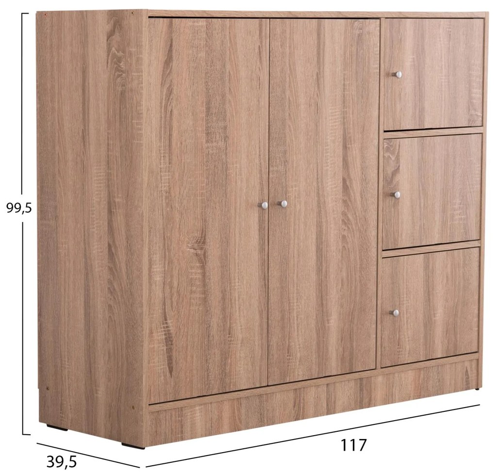 ΝΤΟΥΛΑΠΙ ΜΕ 4 ΑΠΟΘ.ΧΩΡΟΥΣ MATIN  SONAMA OAK ΜΕΛΑΜΙΝΗ 117x39,5x99,5Υεκ