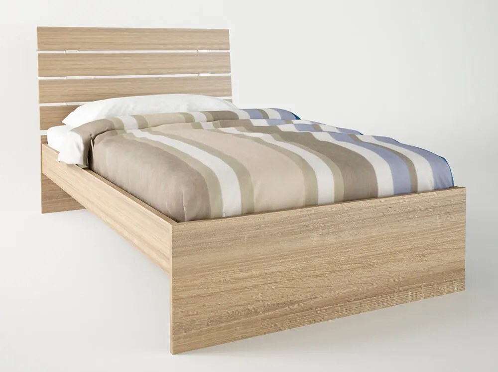 Intrahome Κρεβάτι "ΝΟΤΑ" ημίδιπλο σε χρώμα δρυς 110x190 Intrahomesa-00652713